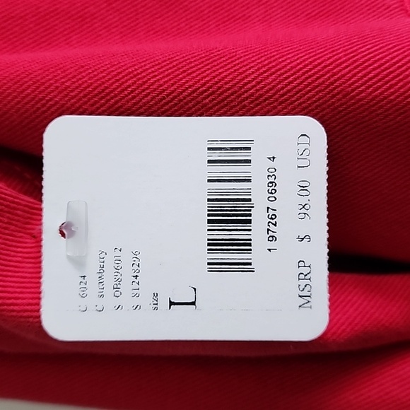 We The Free People Rumors Red Denim Jacket Size L NWT! color: strawberry fields - Picture 13 of 16